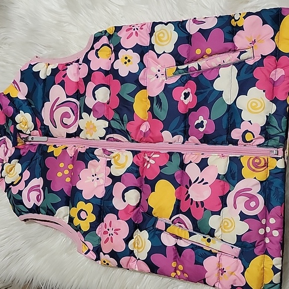 Hanna Andersson Other - Hanna Andersson Girls 8 Floral Puffer Zipper Vest